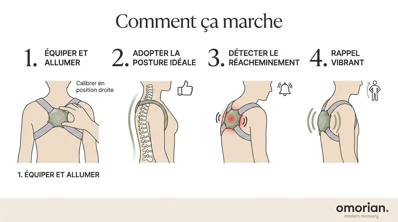 Correcteur Posture Smart Capteur Vibrant — infographic how