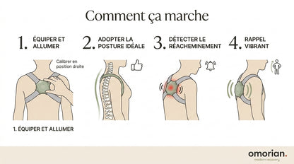 Correcteur Posture Smart Capteur Vibrant — infographic how