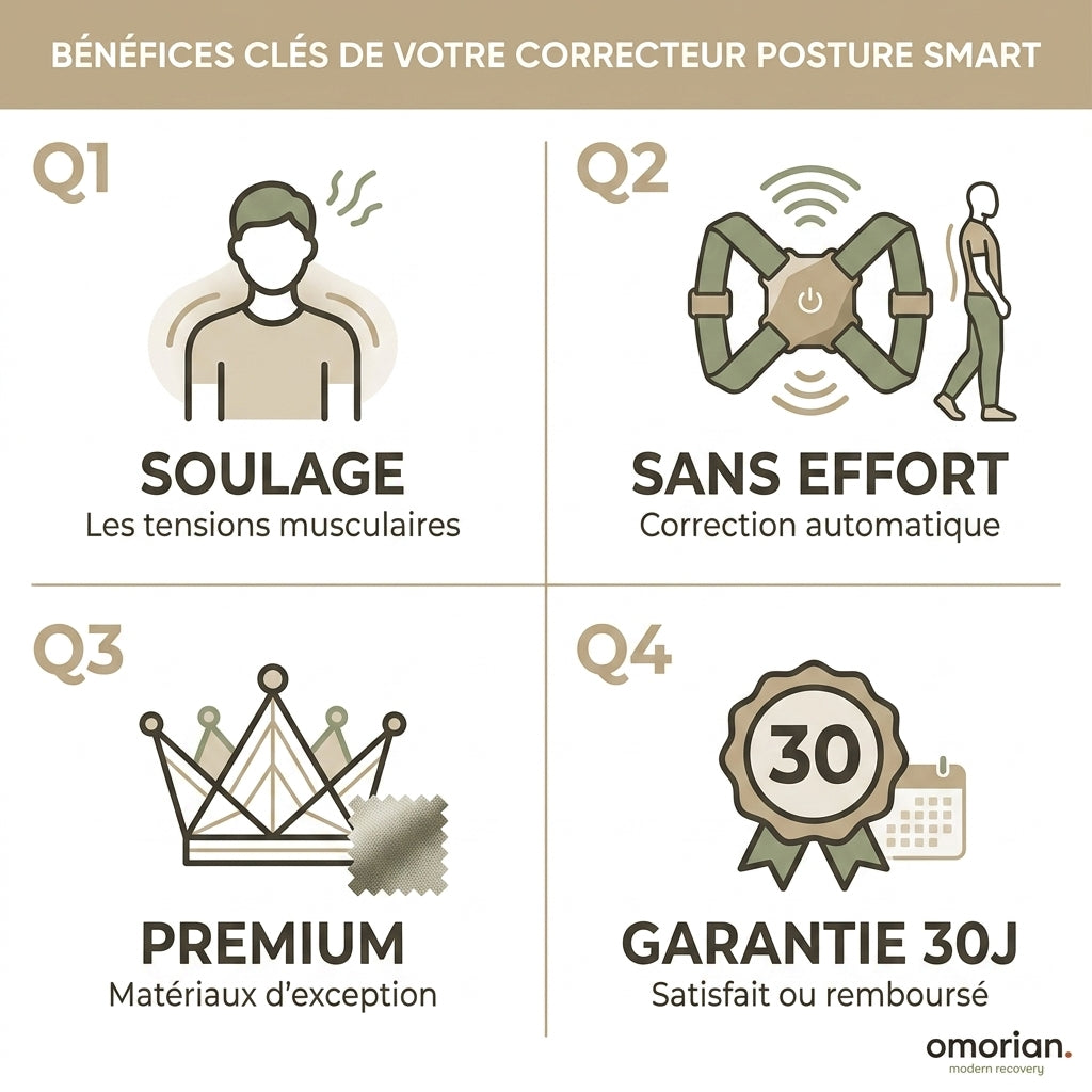 Correcteur Posture Smart Capteur Vibrant — benefits grid
