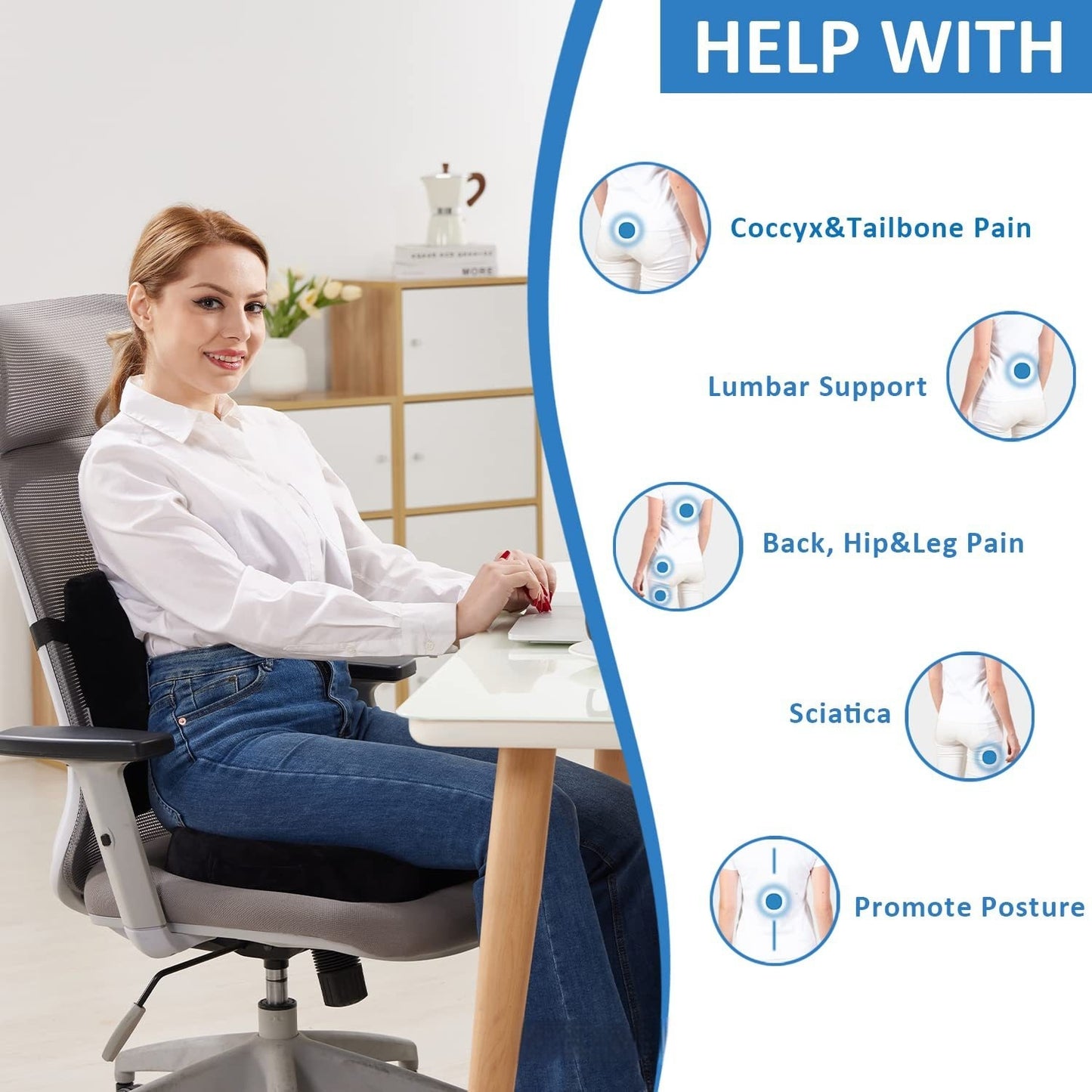 Omorian Sit Beauty Hip Ergonomic Cushion