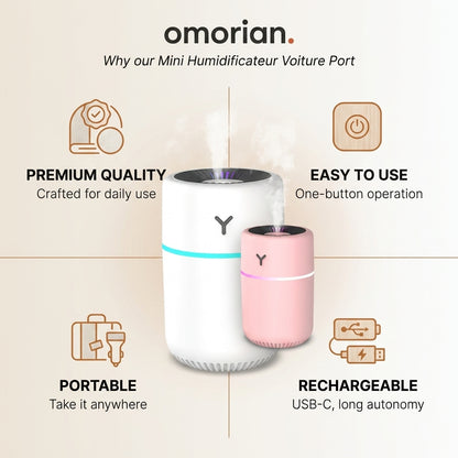 Mini Humidificateur Voiture Portable Omorian Mist Auto