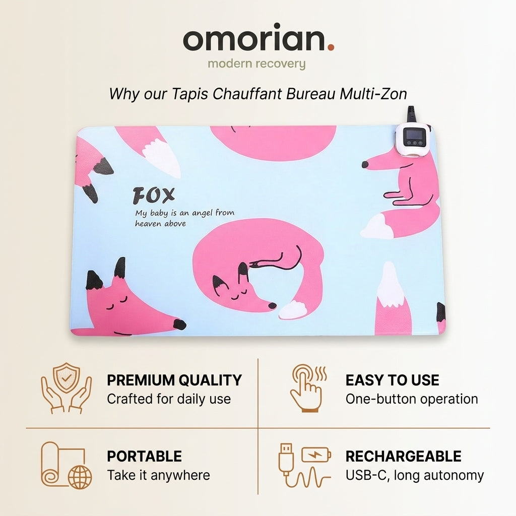 Tapis Chauffant Bureau USB Multi-Zones Omorian Warm